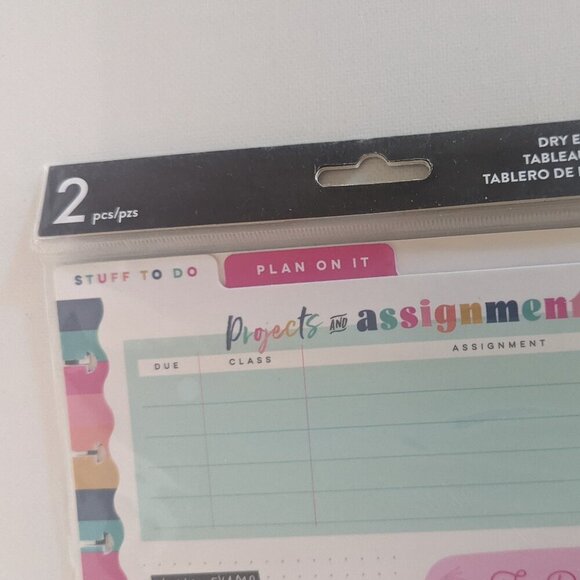 NWT Happy Planner 2 Dry Erase Dashboard 'Projects Assignments' Reusable Green - Picture 4 of 6